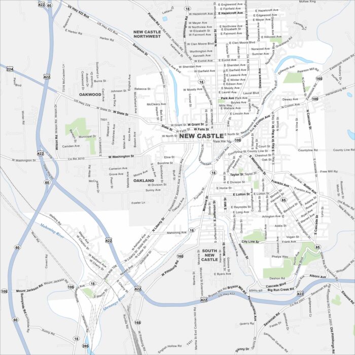 New Castle Map Pennsylvania