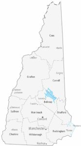 New Hampshire Counties Cities Map