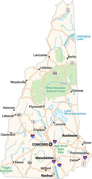 New Hampshire Map