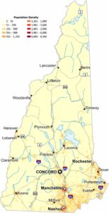 New Hampshire Population Density Map