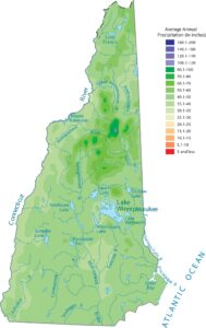 New Hampshire Precipitation Map