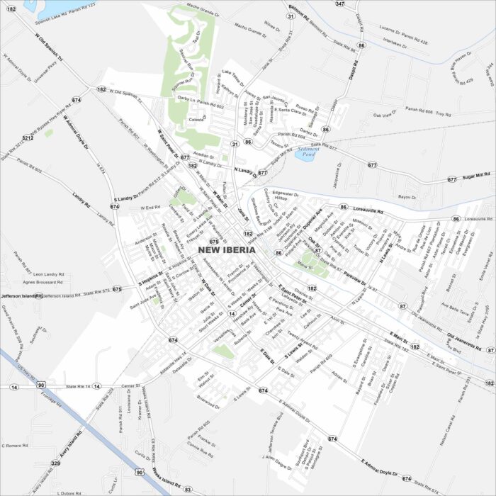 New Iberia Map Louisiana