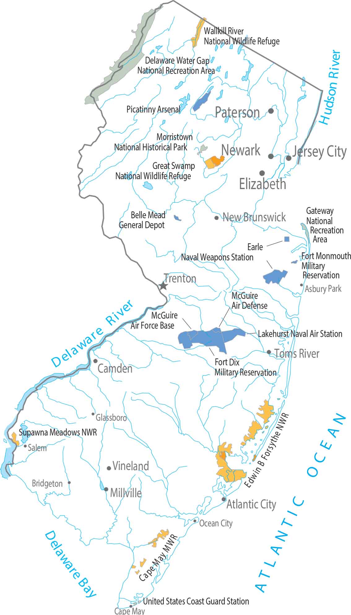 New Jersey National Parks and Forests Map