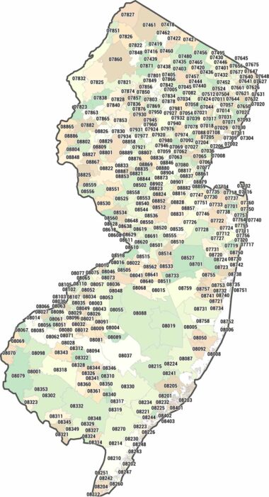 New Jersey Zip Code Map