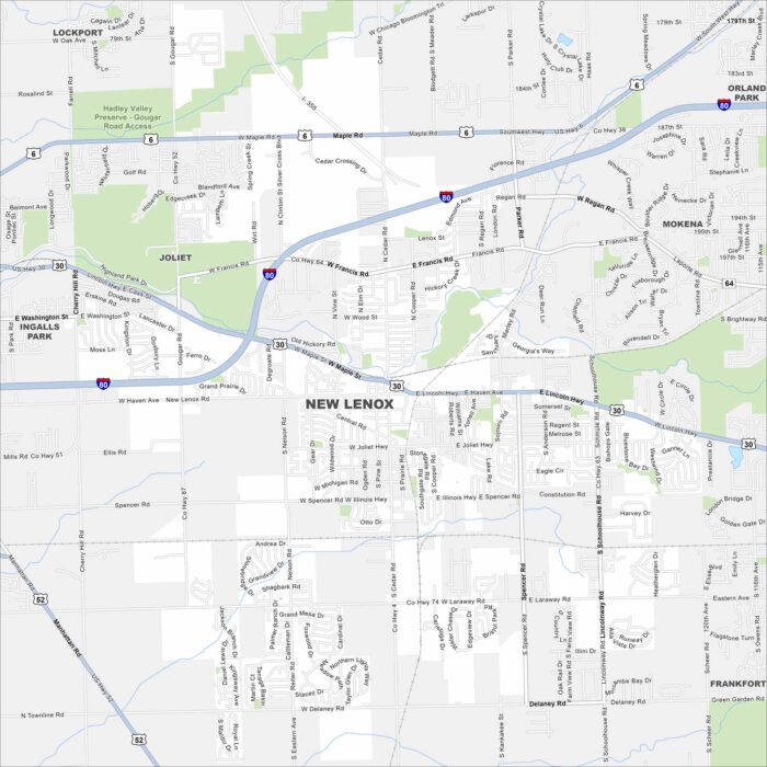 New Lenox Map Illinois