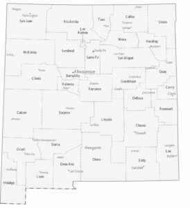 New Mexico Counties Cities Map