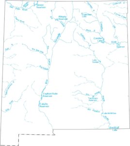 New Mexico Lakes and Rivers Map