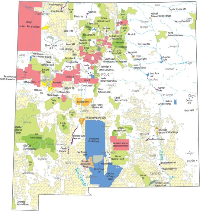 New Mexico National Parks and Forests Map