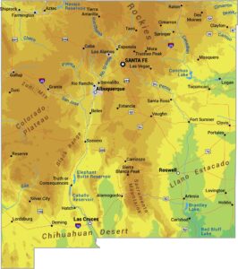 New Mexico Physical Map