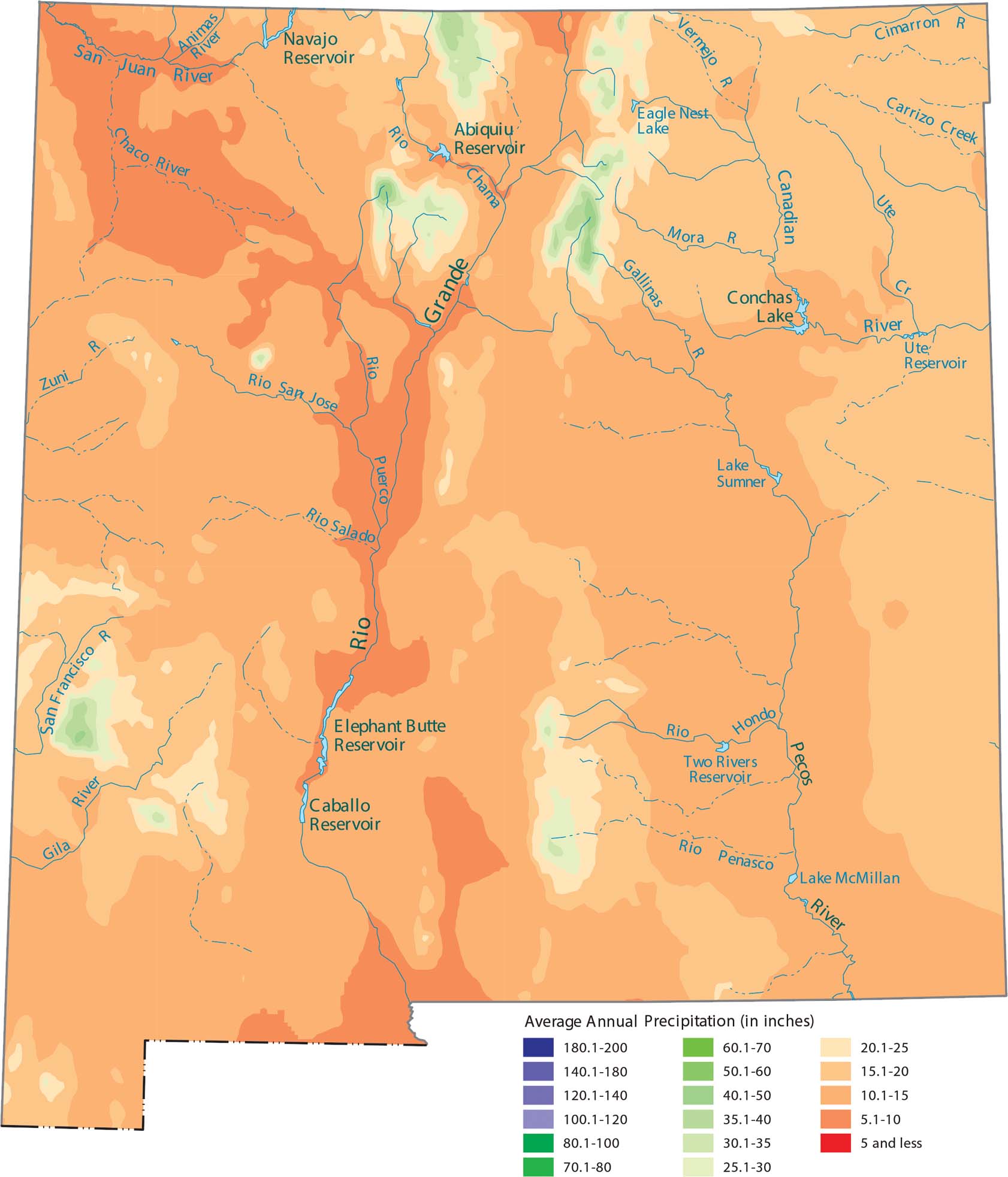 New Mexico Precipitation Map