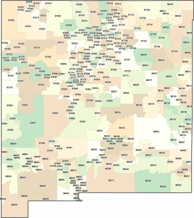 New Mexico Zip Code Map