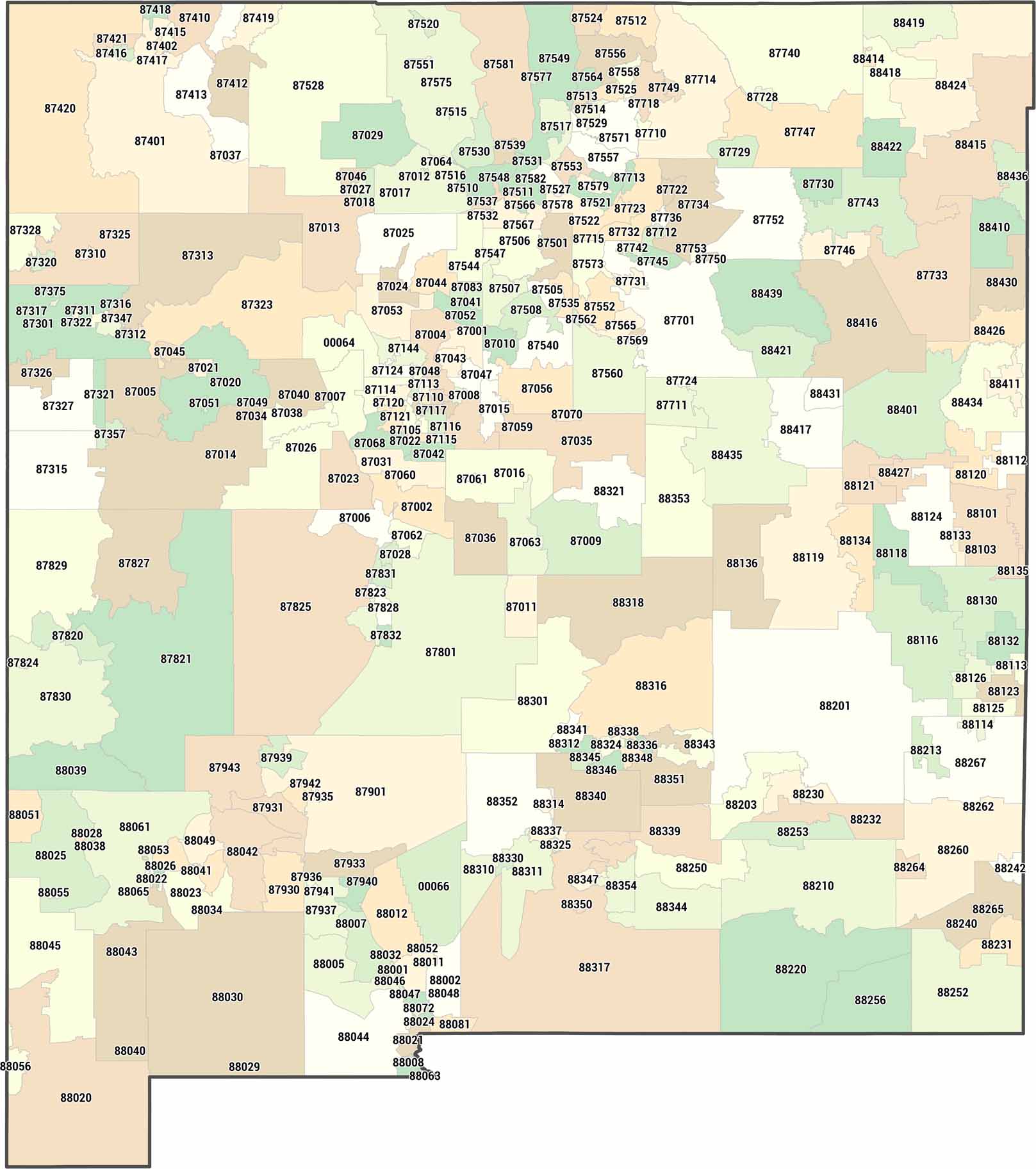 New Mexico Zip Code Map