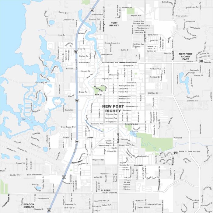New Port Richey Map Florida