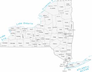 New York Counties Cities Map