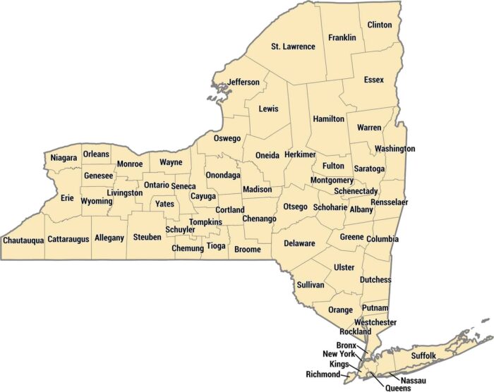 New York County Map