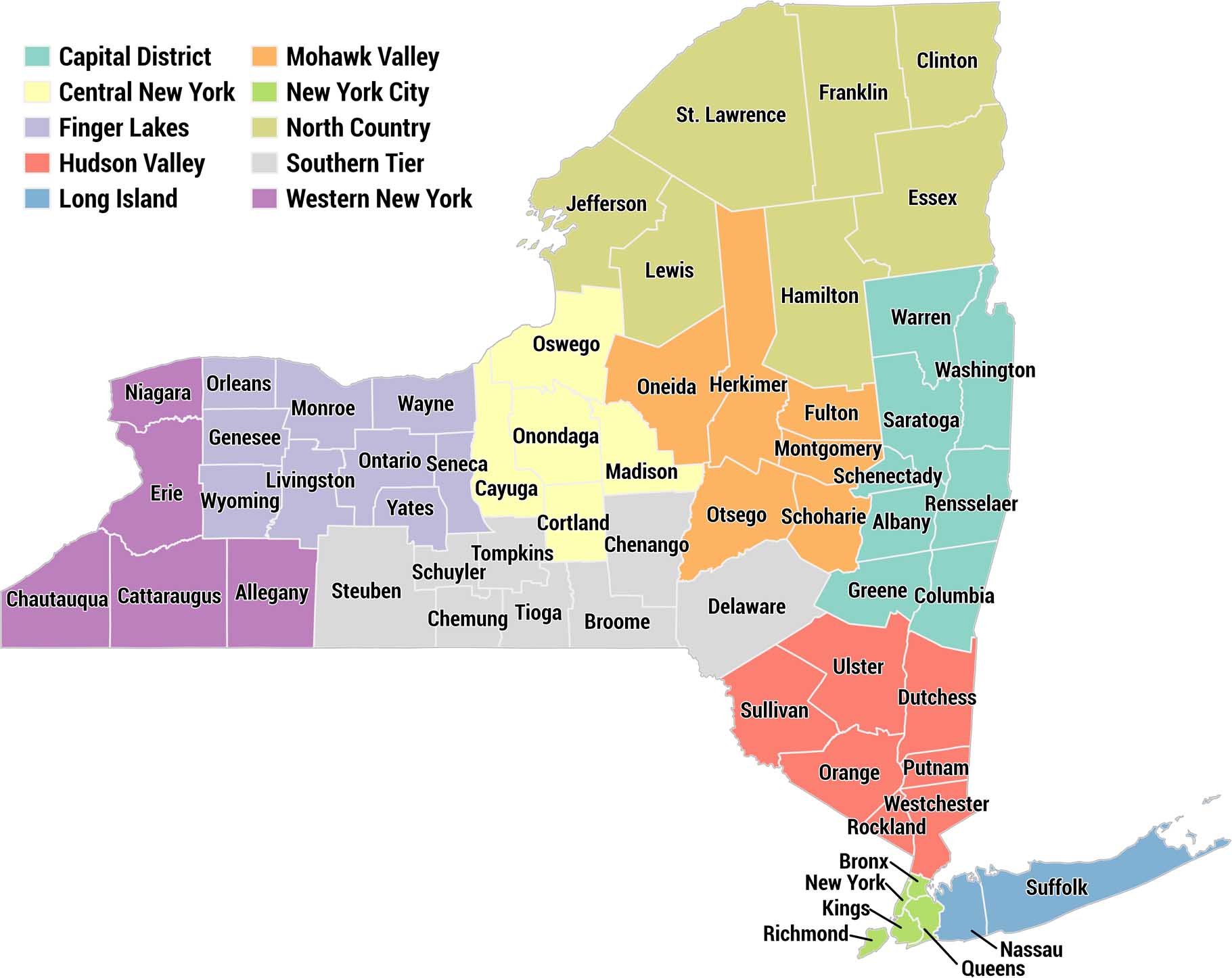 New York Regions Map