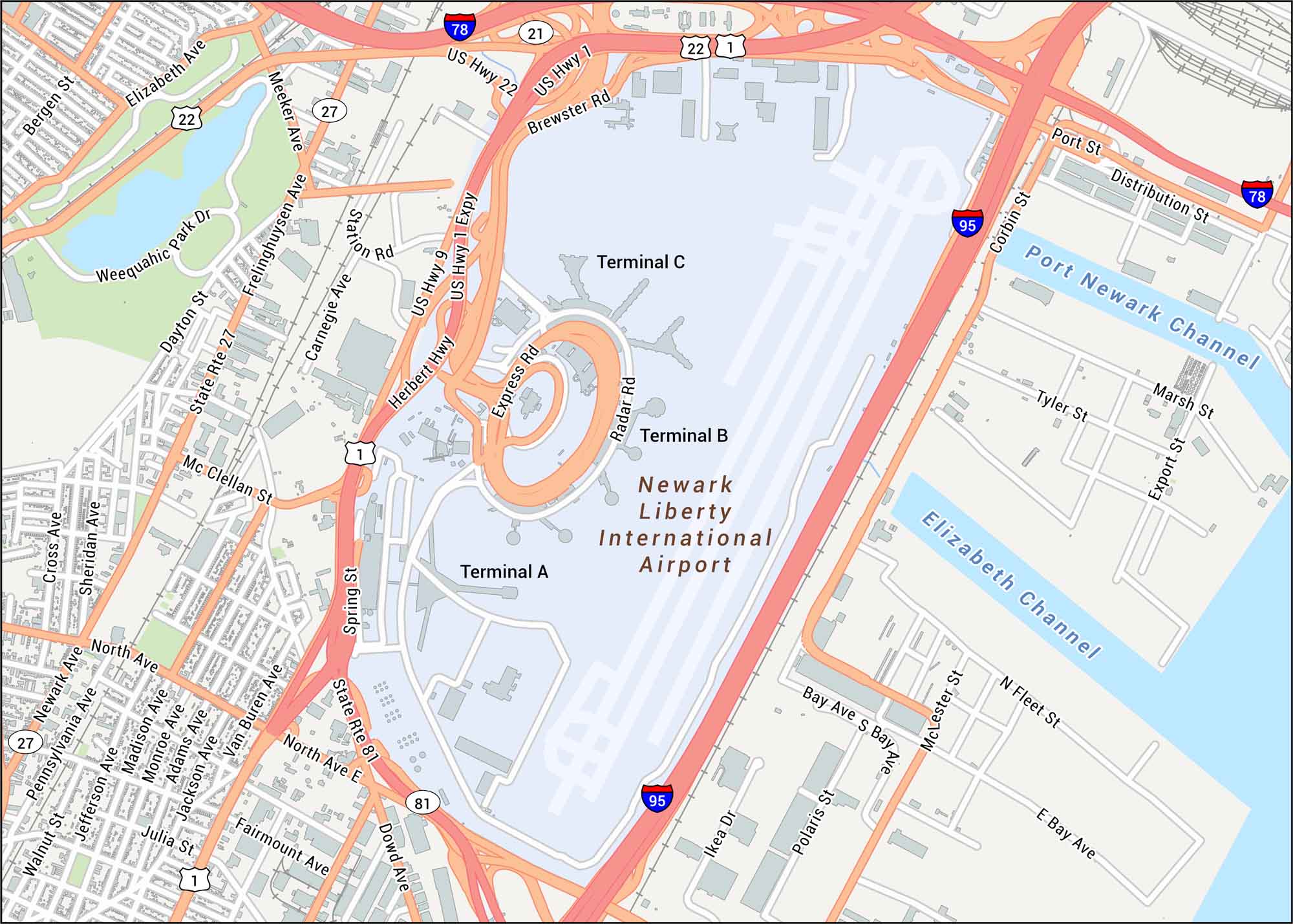 Newark Airport Map