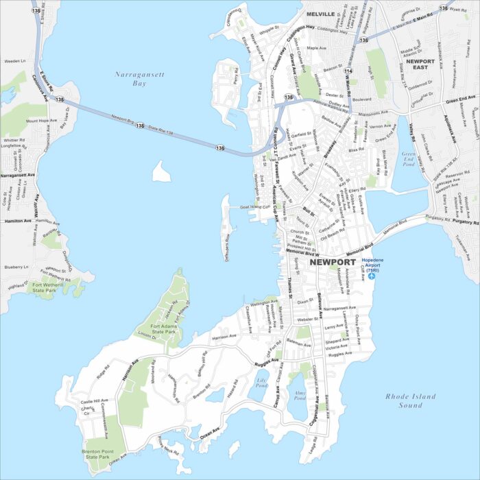 Newport Map Rhode Island