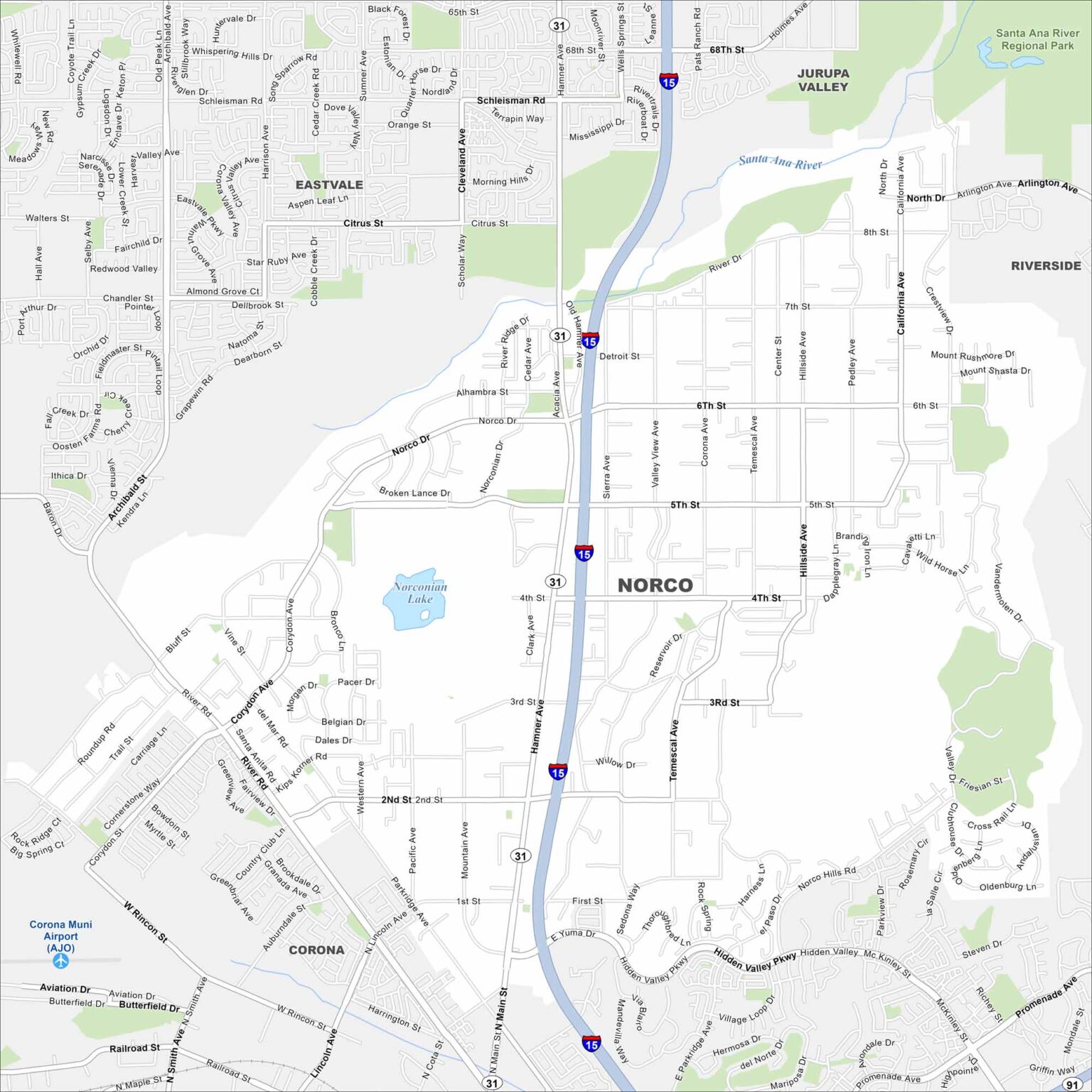 Map of Norco, California - US Maps