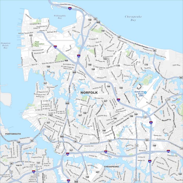 Norfolk Map Virginia