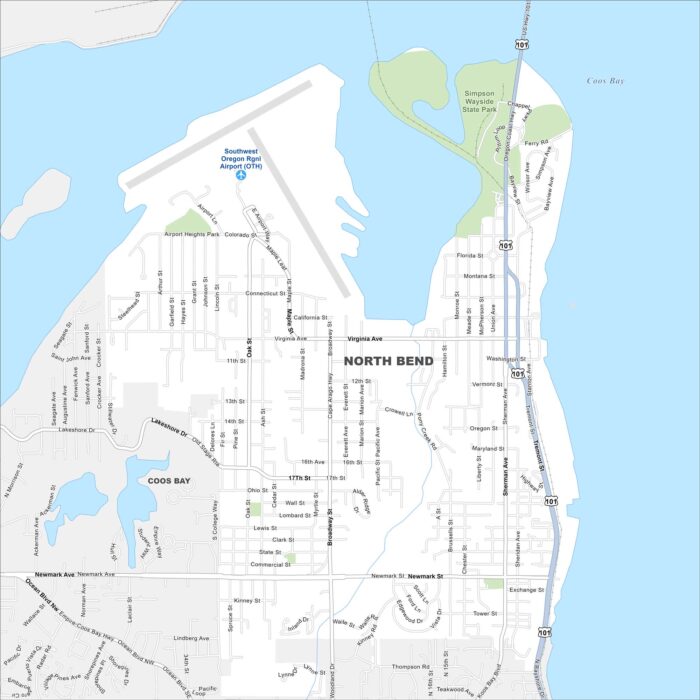 North Bend Map Oregon