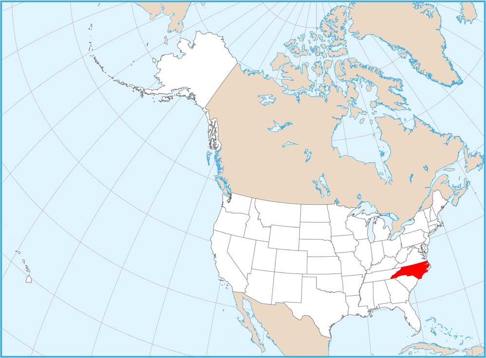 North Carolina Location Map