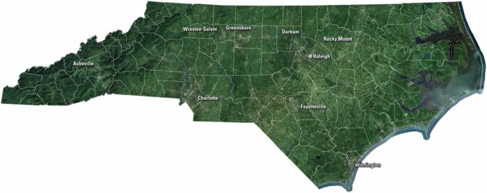 North Carolina Satellite Map