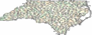 North Carolina Zip Code Map