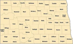 North Dakota County Map