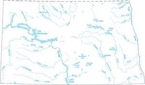 North Dakota Lakes and Rivers Map
