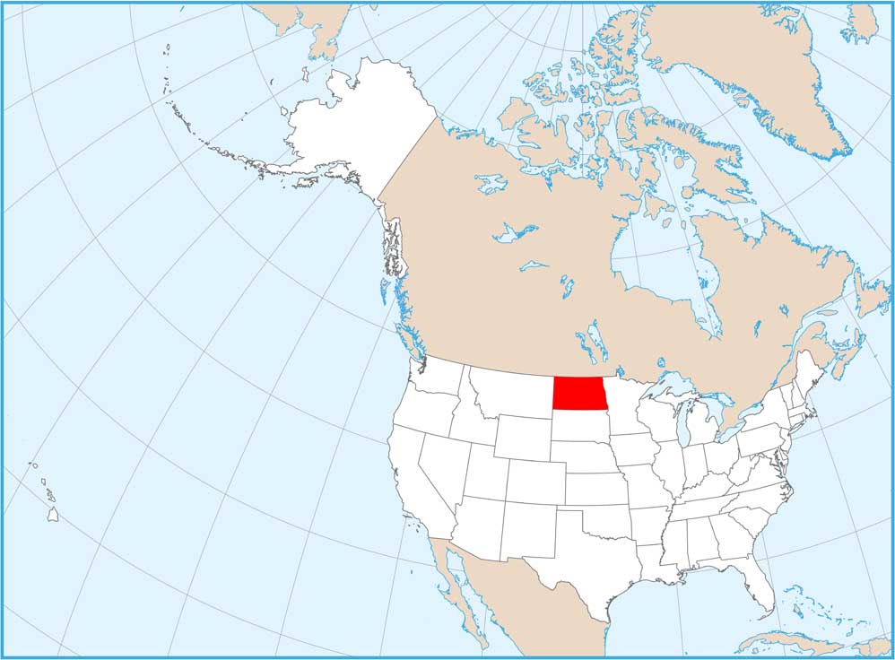 North Dakota Location Map