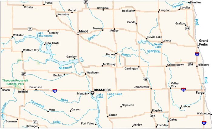 North Dakota Map