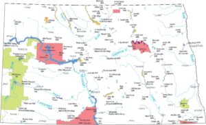 North Dakota National Parks and Forests Map