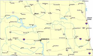 North Dakota Population Density Map