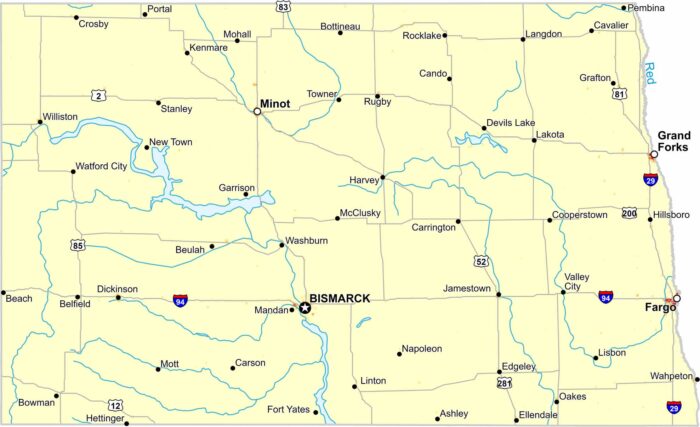 North Dakota Population Density Map