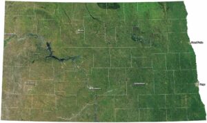North Dakota Satellite Map