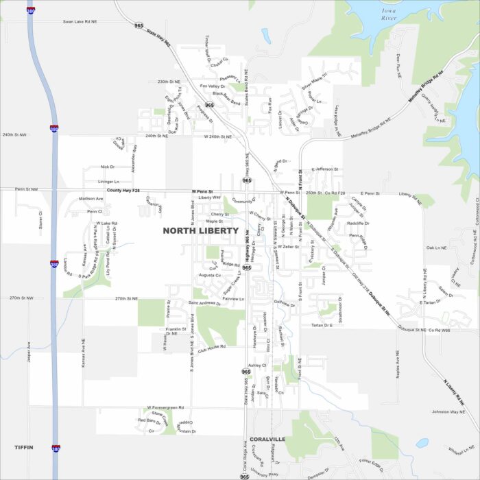 North Liberty Map Iowa