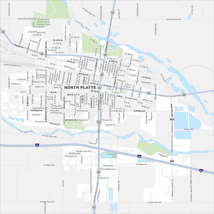 North Platte Map Nebraska