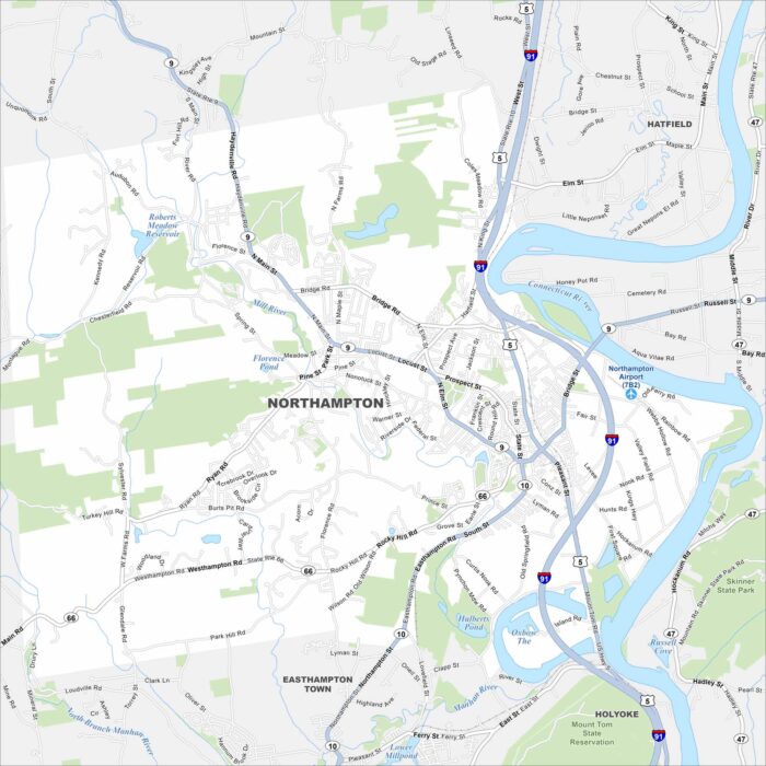 Northampton Map Massachusetts