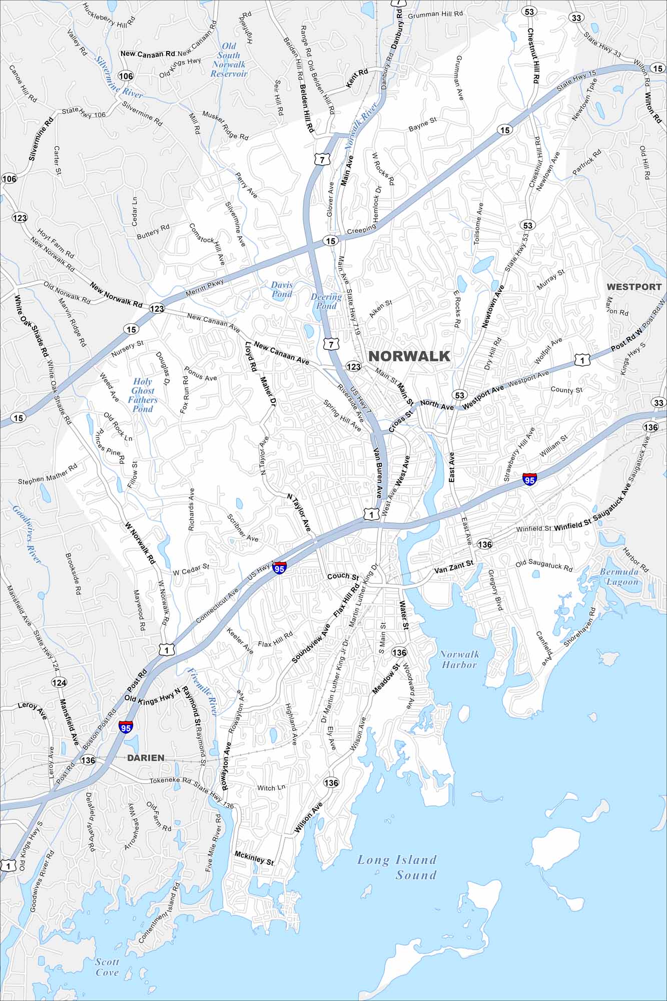 Norwalk Map Connecticut