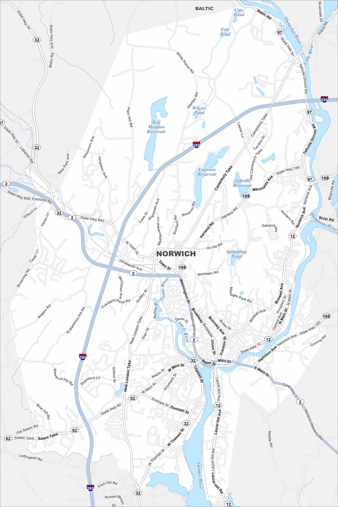 Norwich Map Connecticut