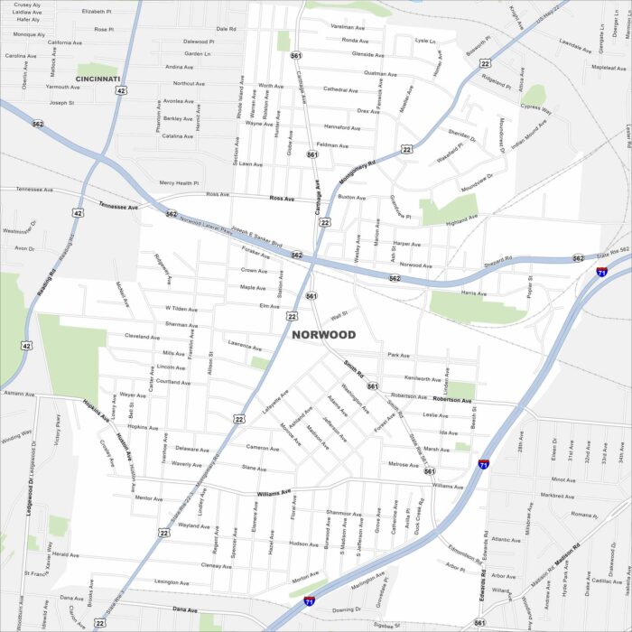 Norwood Map Ohio
