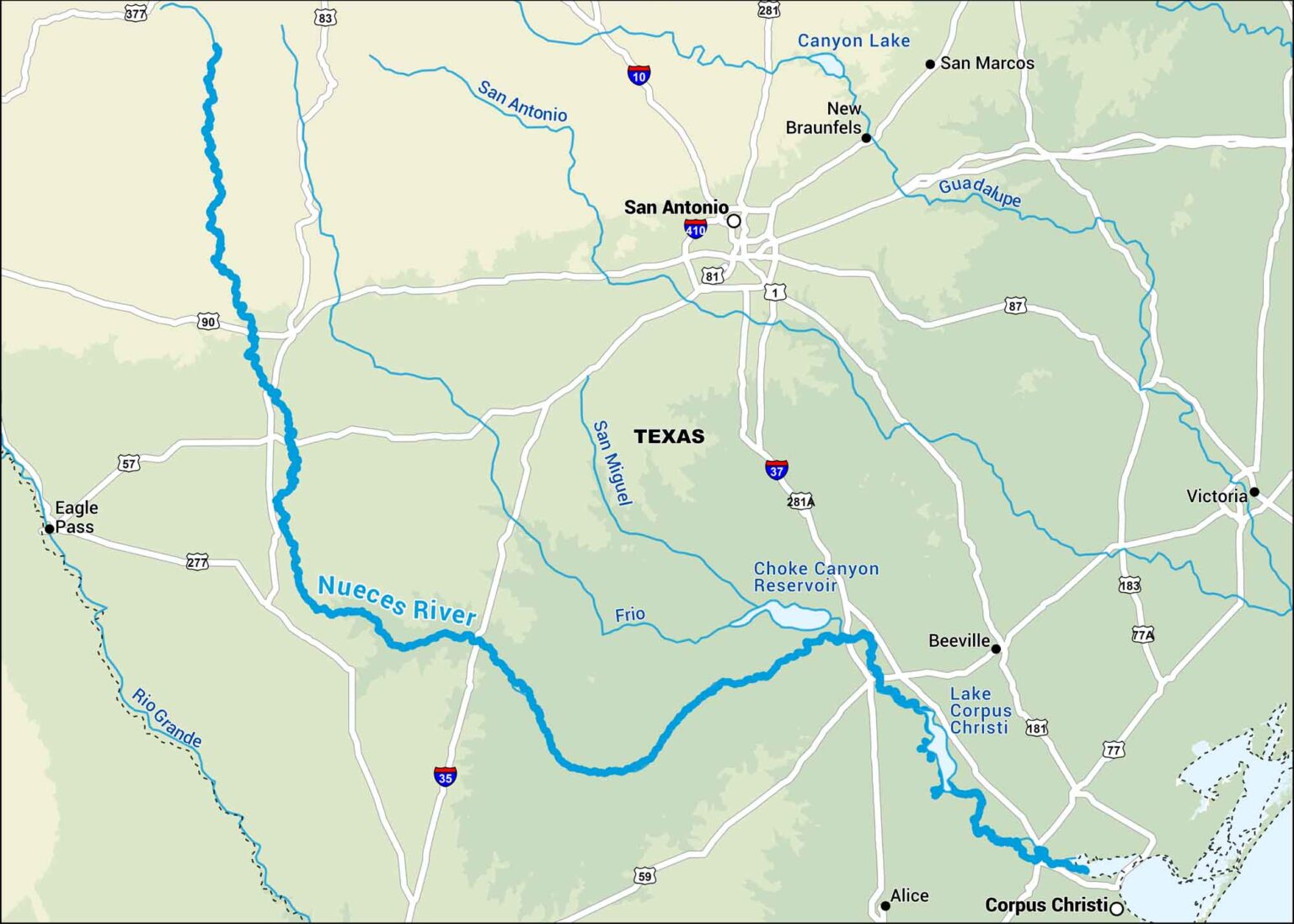 Nueces River Map - US Maps