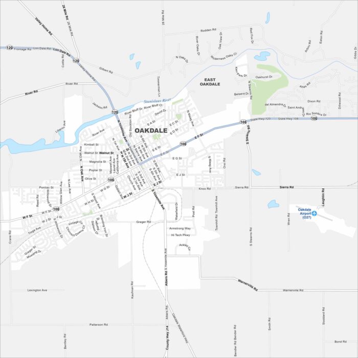Oakdale Map California