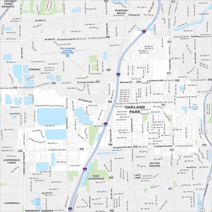 Oakland Park Map Florida