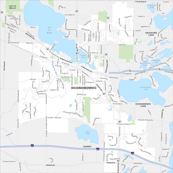 Oconomowoc Map Wisconsin