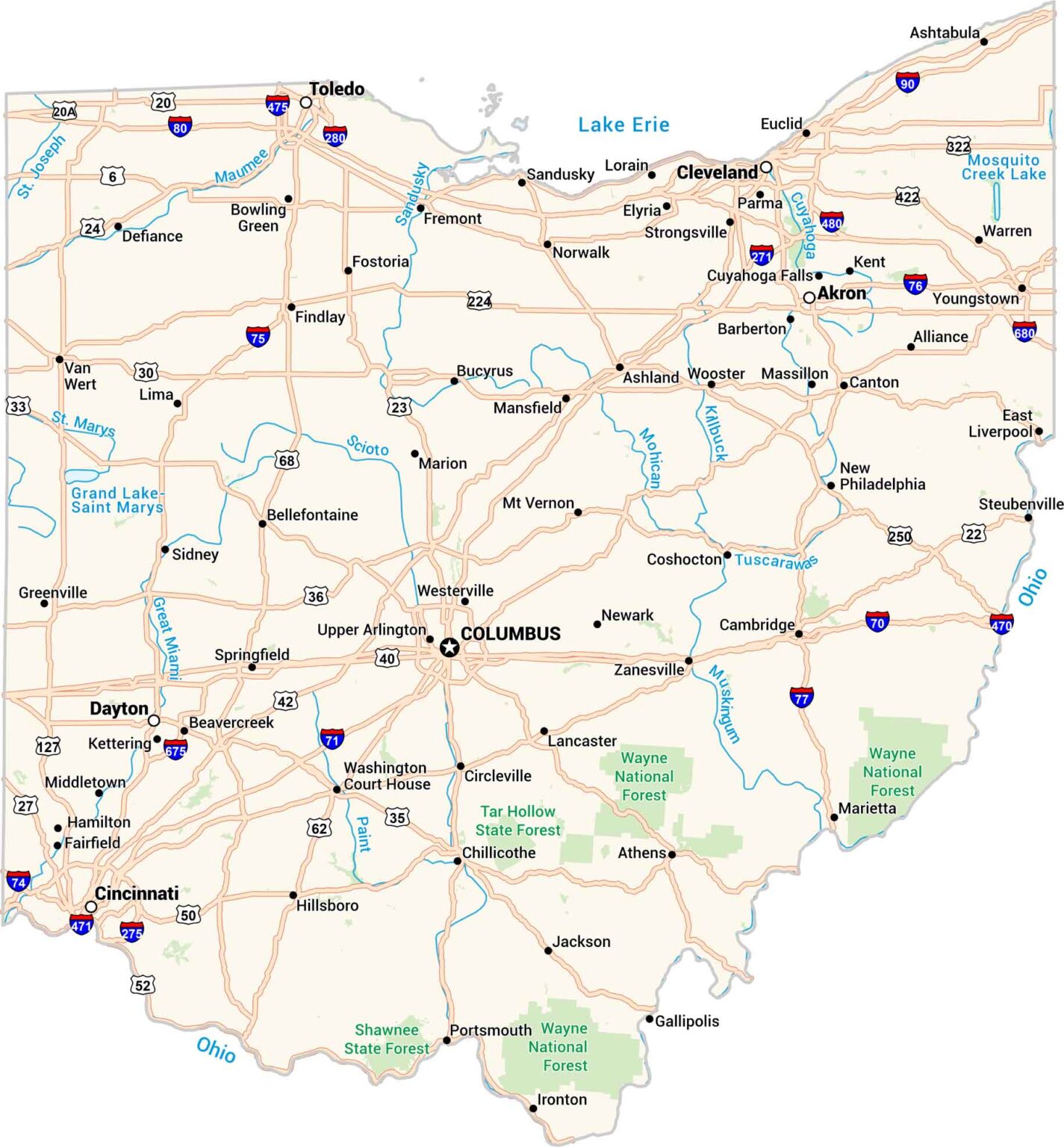 Brumsey Python Ohio Map Map of Ohio - US Maps