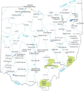 Ohio National Parks and Forests Map