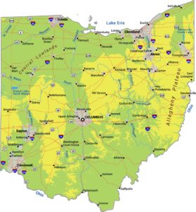 Ohio Physical Map