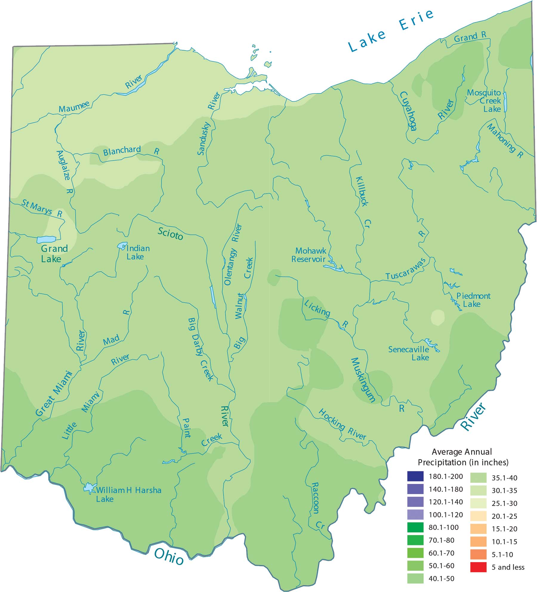 Ohio Precipitation Map